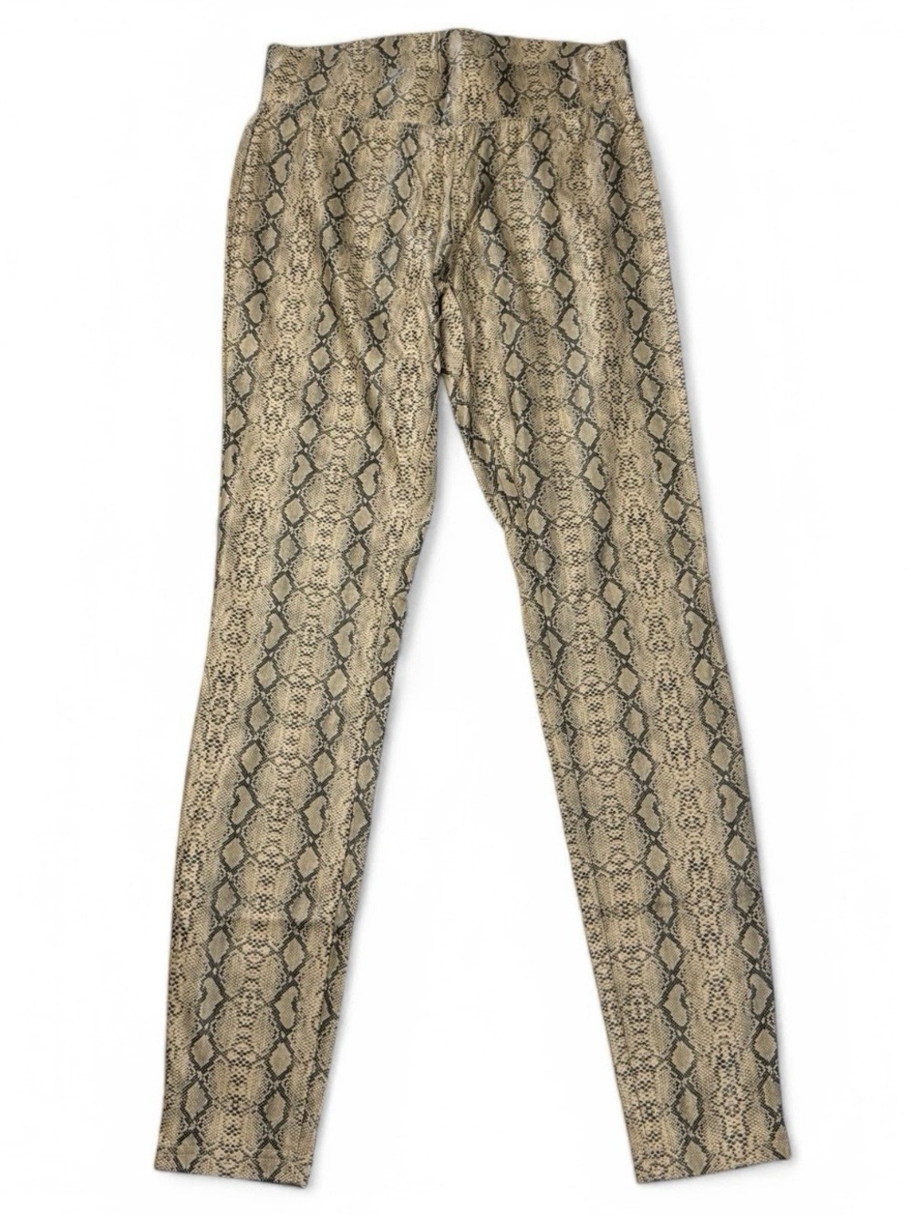 HUE Tan Snake-Print Mid-Rise Leggings Womens Small S